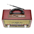 MEIER M-156BT FM AM SW 3 Band Vintage Retro Wooden Radio Rechargeable Radio With USB SD TF Mp3 Player